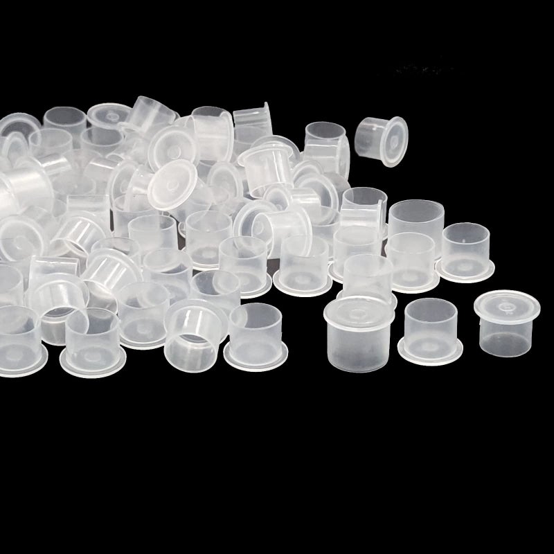 Hatonseyan Tattoo Ink Cups 200PCS 17mm Large Tattoo Pigment Cups With Base Disposable Plastic Ink Caps for Machine Tattoo Supplies Needles - Image 4
